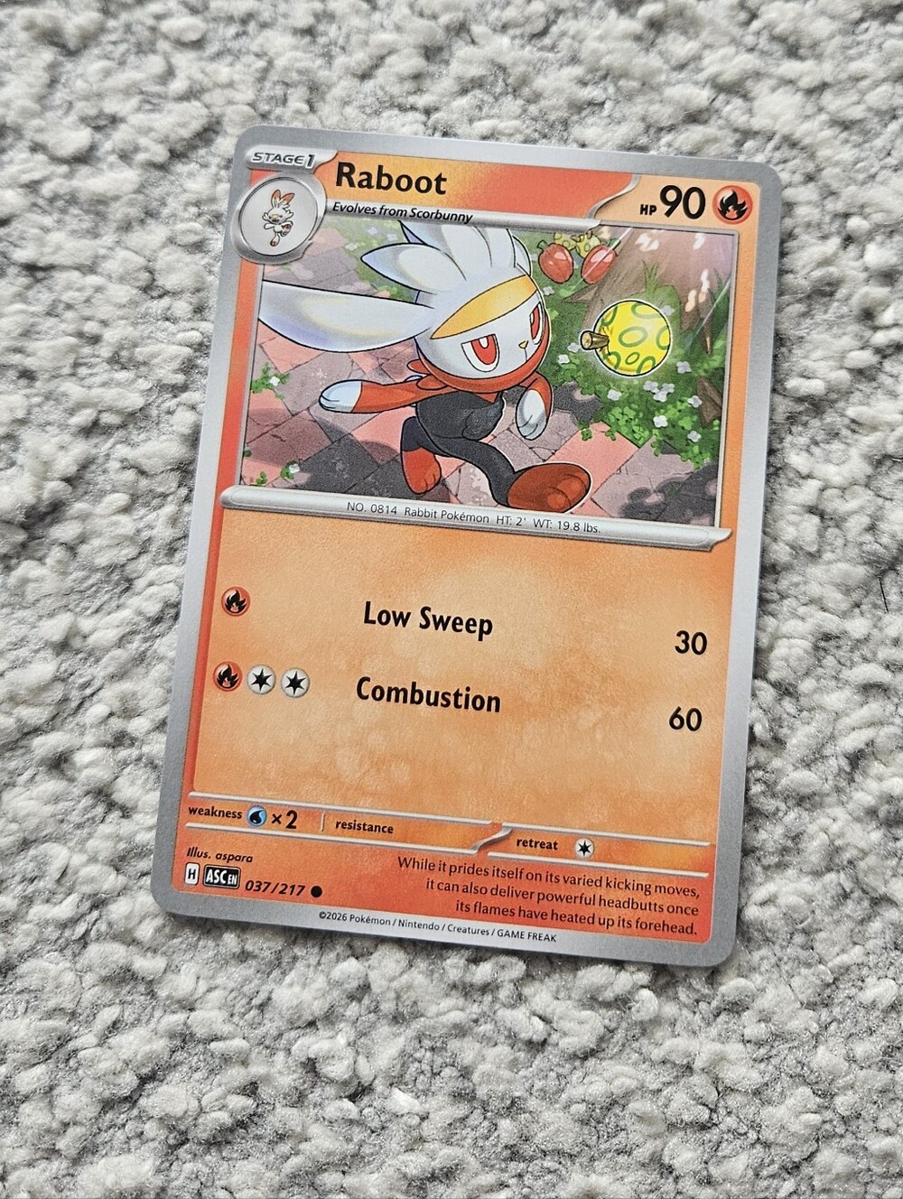 POKEMON TCG Card Raboot Ascended Heroes 037/217